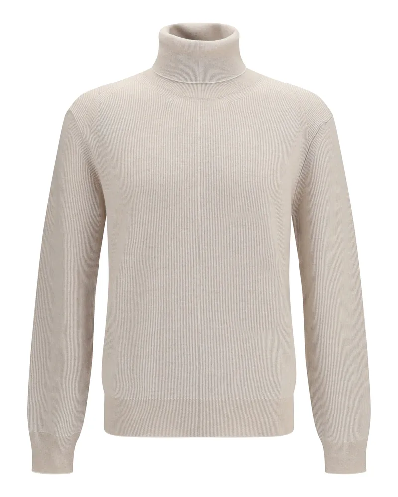 Brioni Wool and Cashmere Turtleneck Sweater — Beige Beige