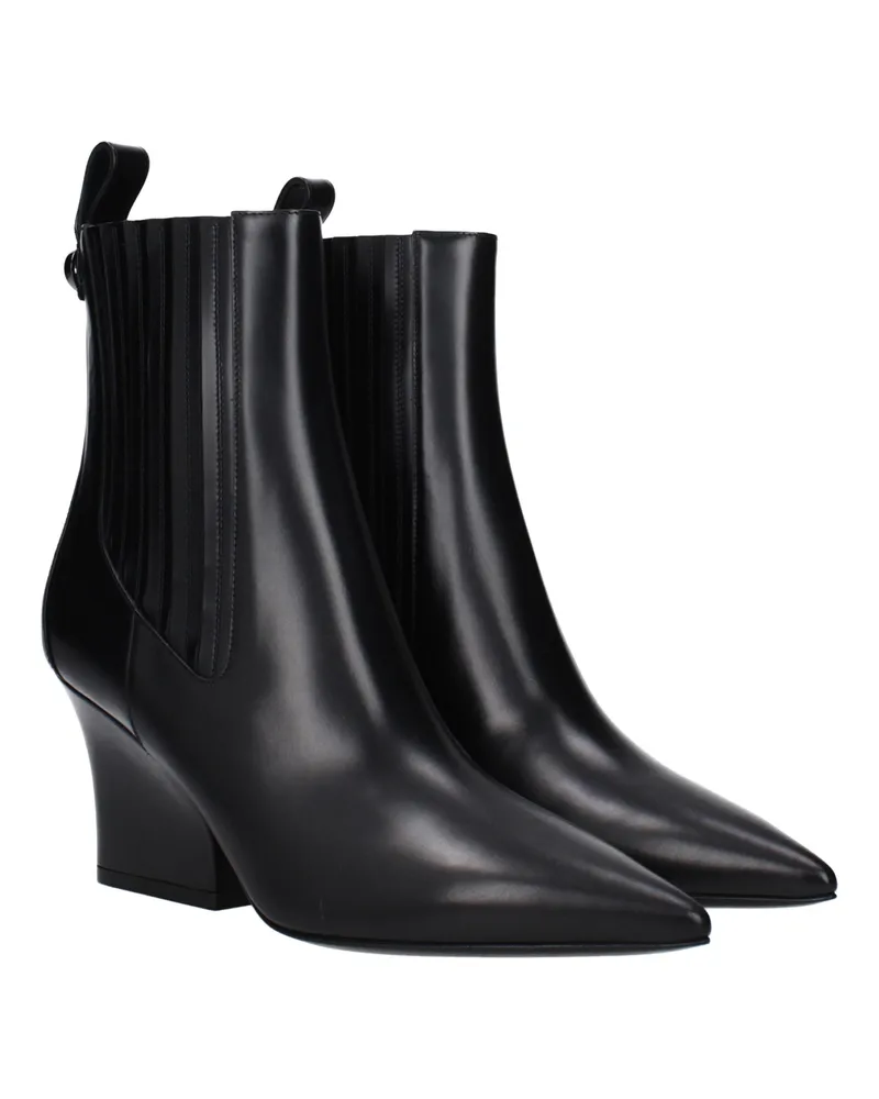 Valentino Garavani Women's Black Leather Ankle Boots Black