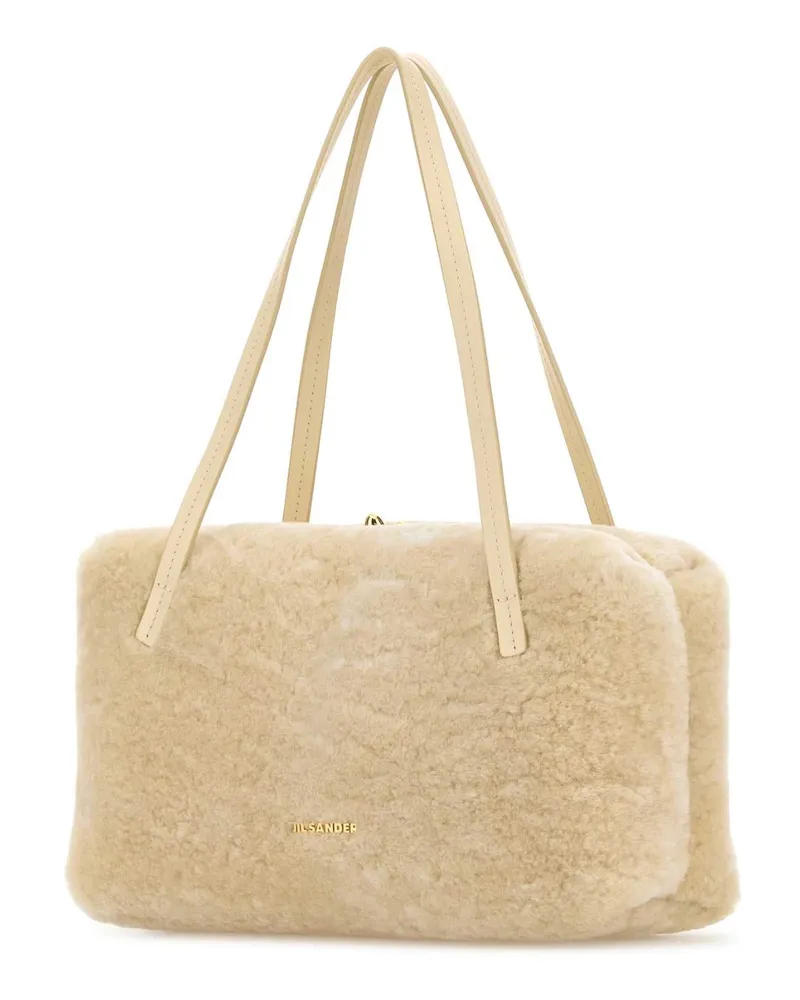 Jil Sander Women's Ivory Shearling Goji Pillow Shoulder Bag 269 Borse A Tracolla Beige