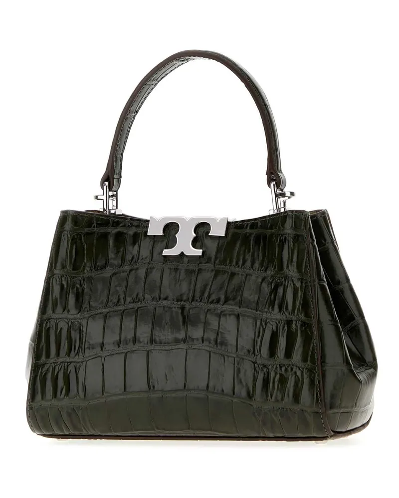 Tory Burch Embossed Leather Top Handle Bag — Green Green