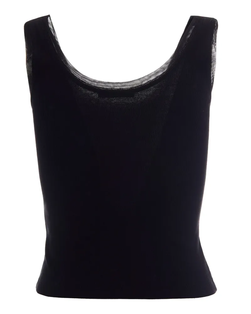 Patrizia Pepe Women's Sleeveless Top Black Vests & Tank Tops Black