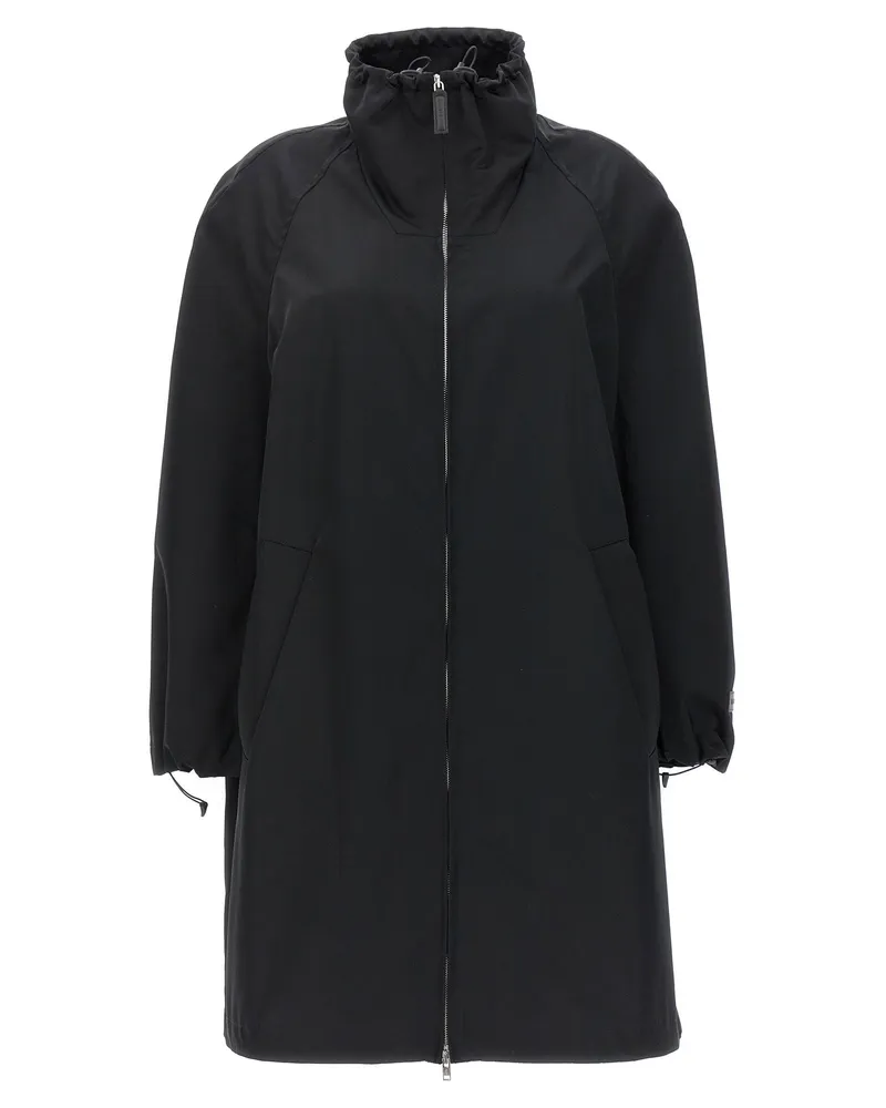 Marni Satin Parka Coat — Black Black