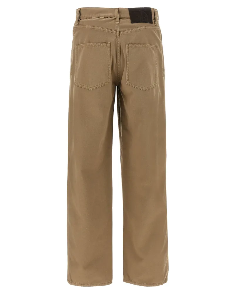 Burberry 5-Pocket Cotton Canvas Trousers — Camel Beige
