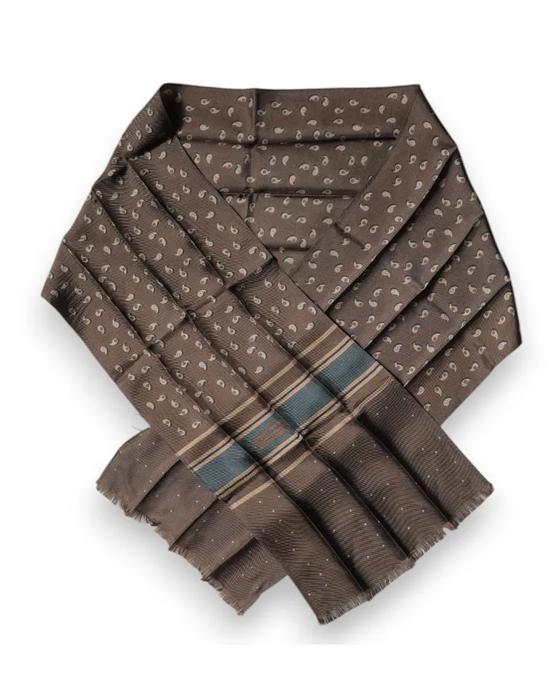 Dolce & Gabbana Men's Silk Jacquard Scarf Brown Brown
