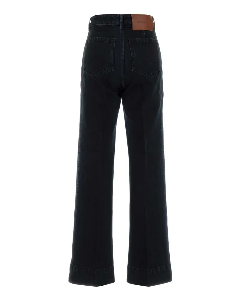 Victoria Beckham High-Rise Straight-Leg Denim Jeans — Navy Navy