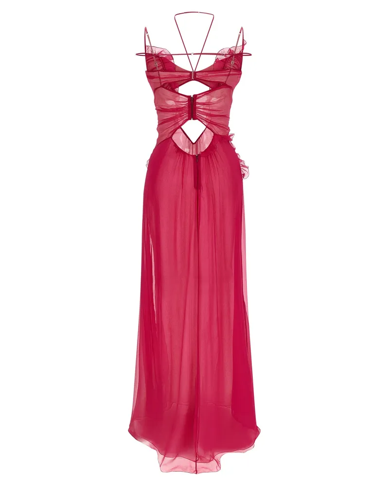 Nensi Dojaka Women's Fuchsia Silk Long Dress Pink