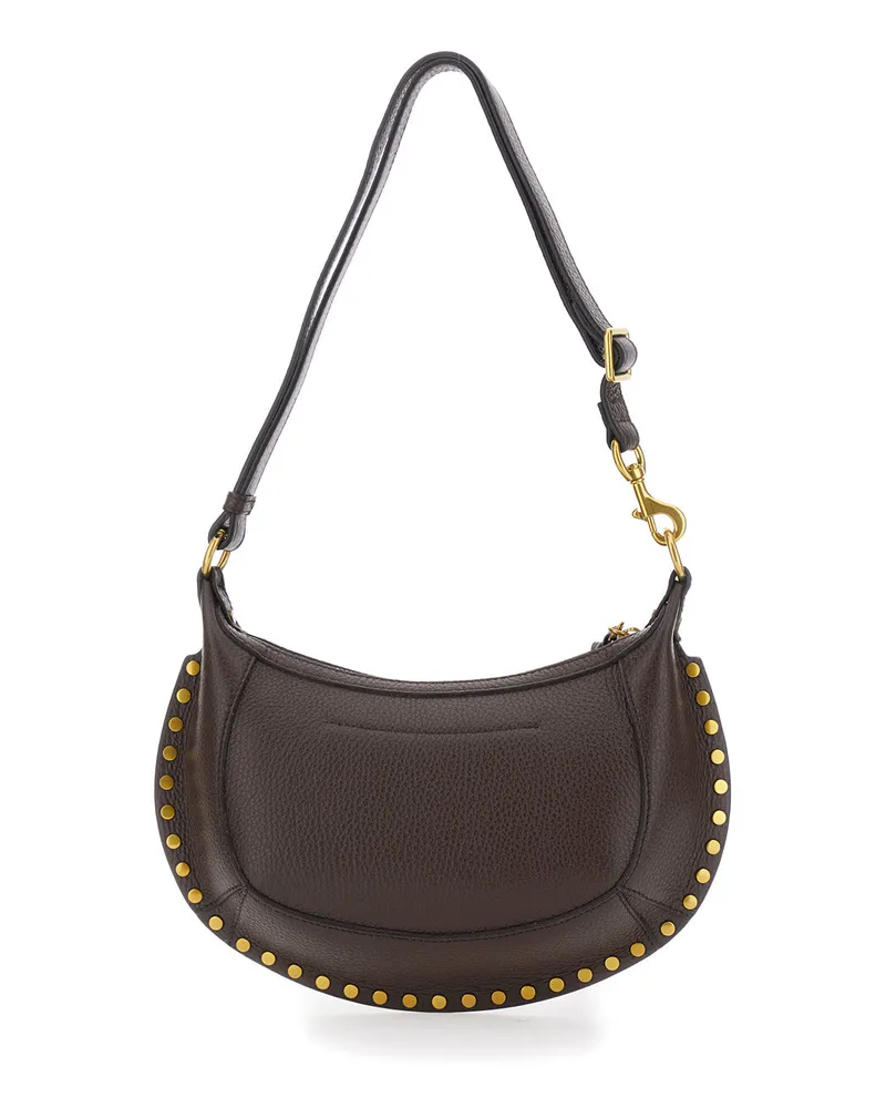 Isabel Marant Women's Crossbody Bag Oskan Moon-Gz Brown Leather And Technical Fabric Shoulder Brown