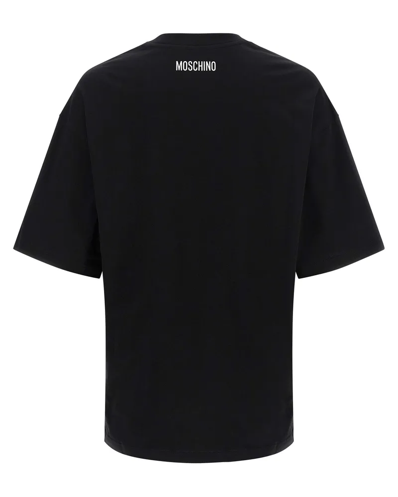 Moschino Men's Bicolor Cotton T-Shirt Black