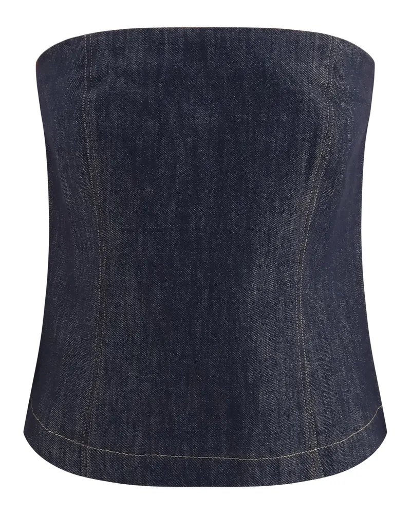Brunello Cucinelli Denim Effect Cotton Twill Blouse — Blue Blue