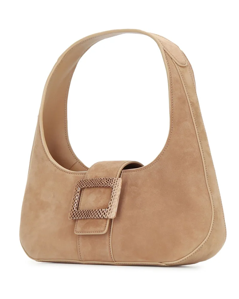 Roger Vivier Women's Belle Vivier Covered Hobo Mini S812tabaccoc806cappuccinoc808biscottom Borse A Mano Beige