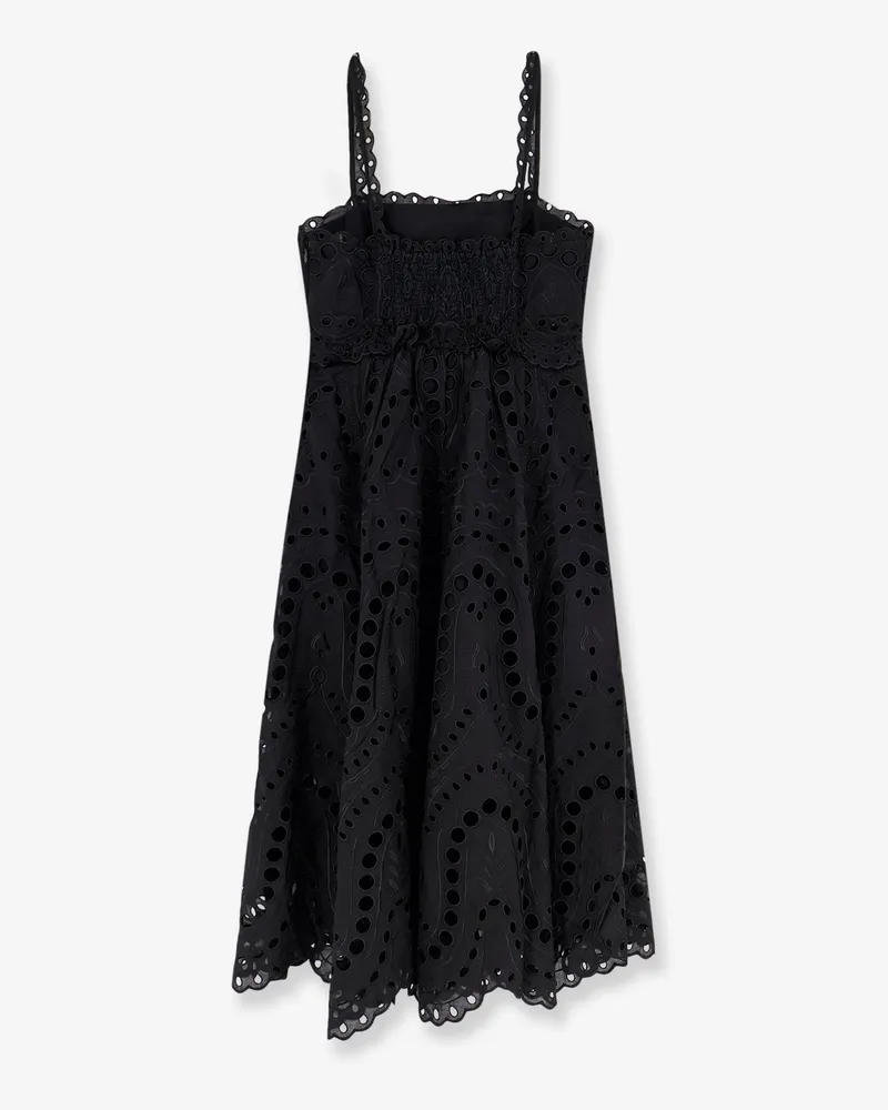 Charo Ruiz Women's Long Dress Glimmer Black Cotton Black