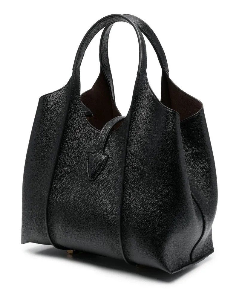 TOD'S Pebbled Leather Top Handle Bag — Black Black