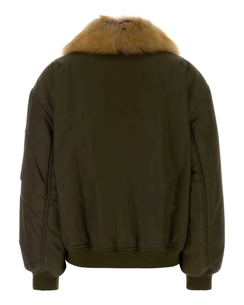Saint Laurent Women's Khaki Nylon Bomber Jacket Kakivertchamoisgr Giubbini Khaki