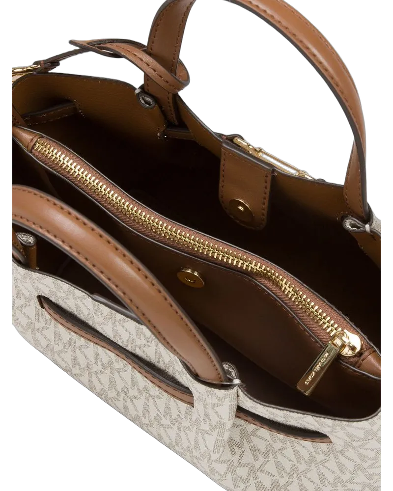 Michael Kors Women's Satchel Bag Vanilla Coated Canvas - Satchel-Bags Beige
