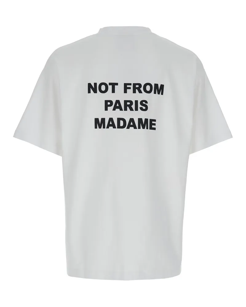 Drôle de Monsieur Slogan-Print Cotton T-Shirt — White White