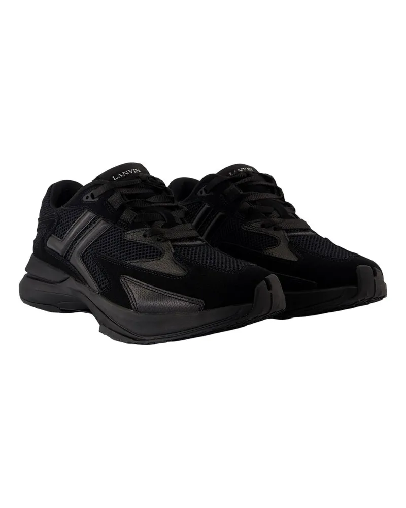 Lanvin Men's Jla Sneakers -  Leather Black Calfskin Shoes Black