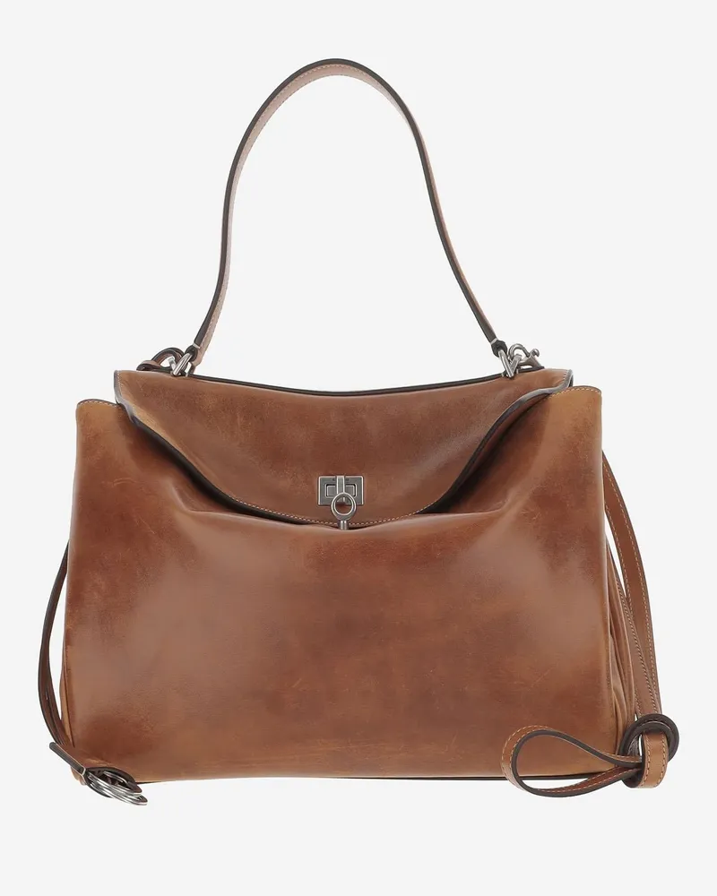 Balenciaga Women's Shoulder Bag Rodeo Brown Domesticated Lamb Leather Brown