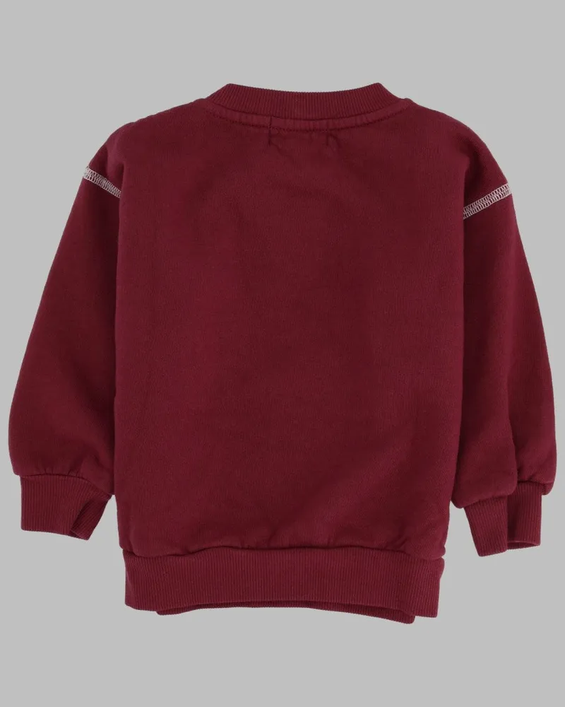BOBO CHOSES Embossed Logo Cotton Sweatshirt — Red Red