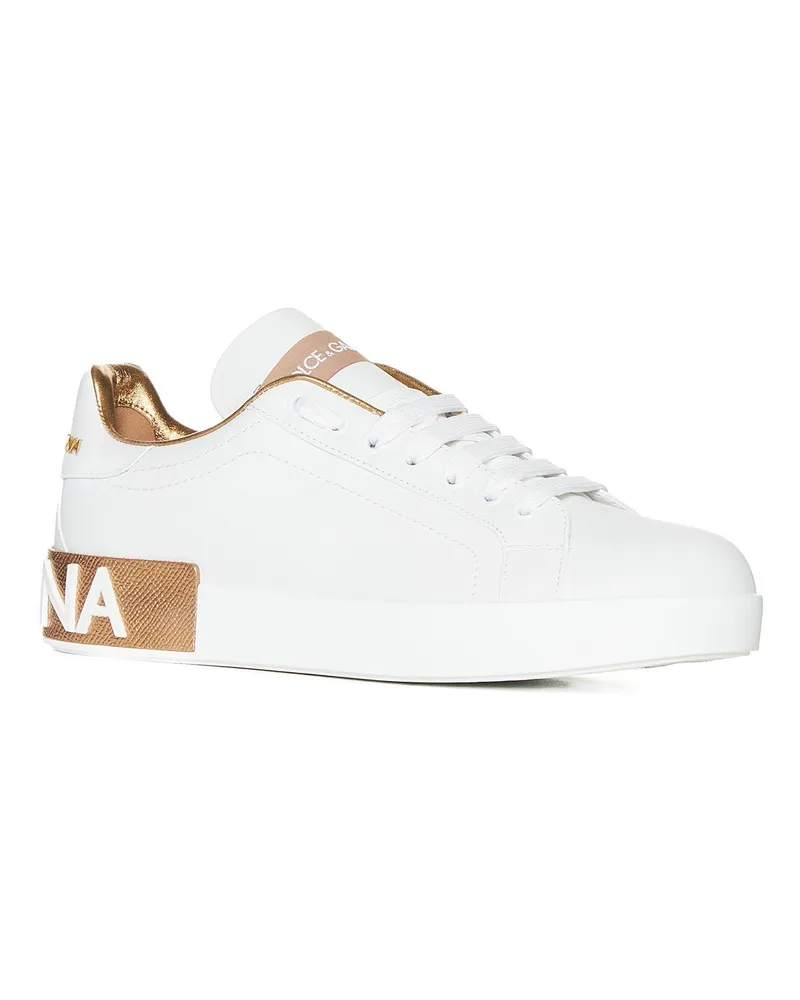 Dolce & Gabbana Women's Sneakers Portofino White Calfskin Calf Leather Trainers White