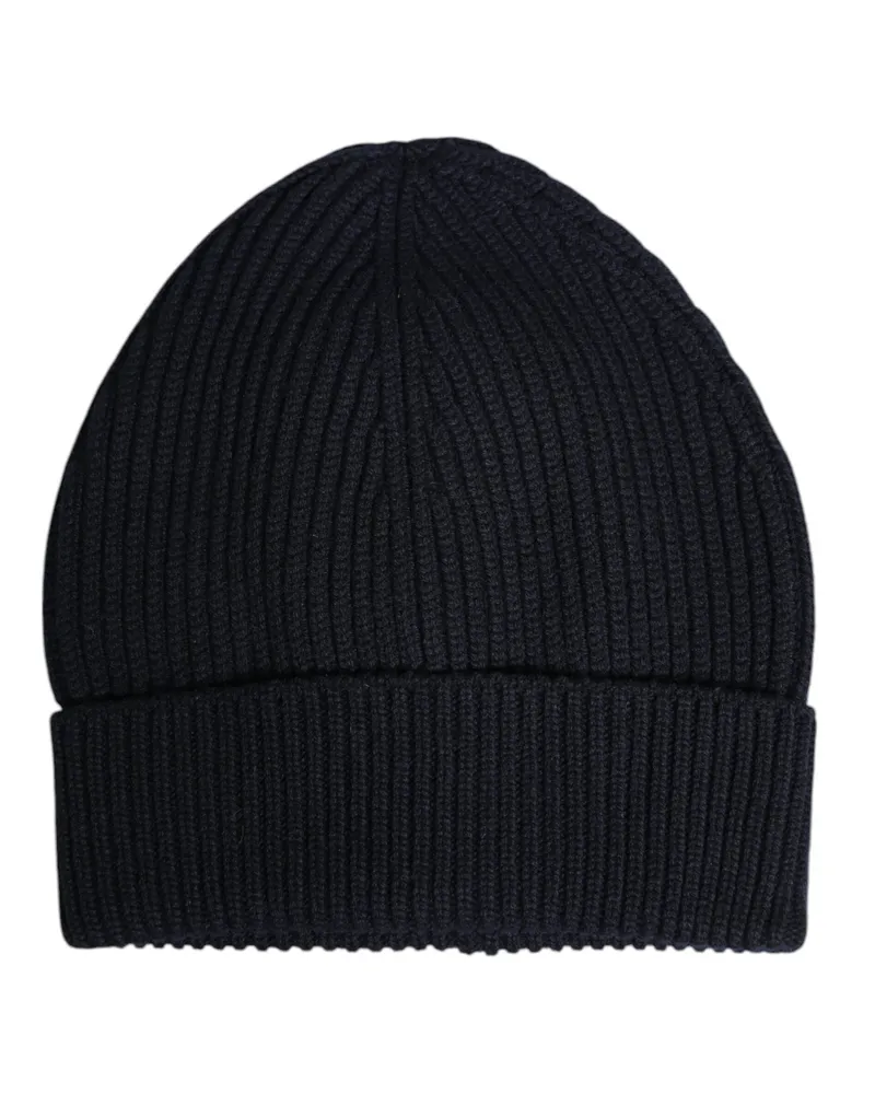 Dolce & Gabbana Men's Cashmere Ribbed Knit Beanie Black Black