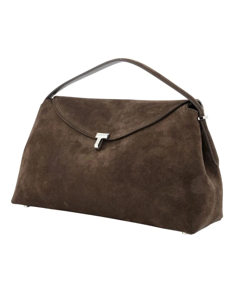 Totême Women's T-Lock Top Handle Purse -  Leather Brown Calfskin Bags Handbags-Purses Brown