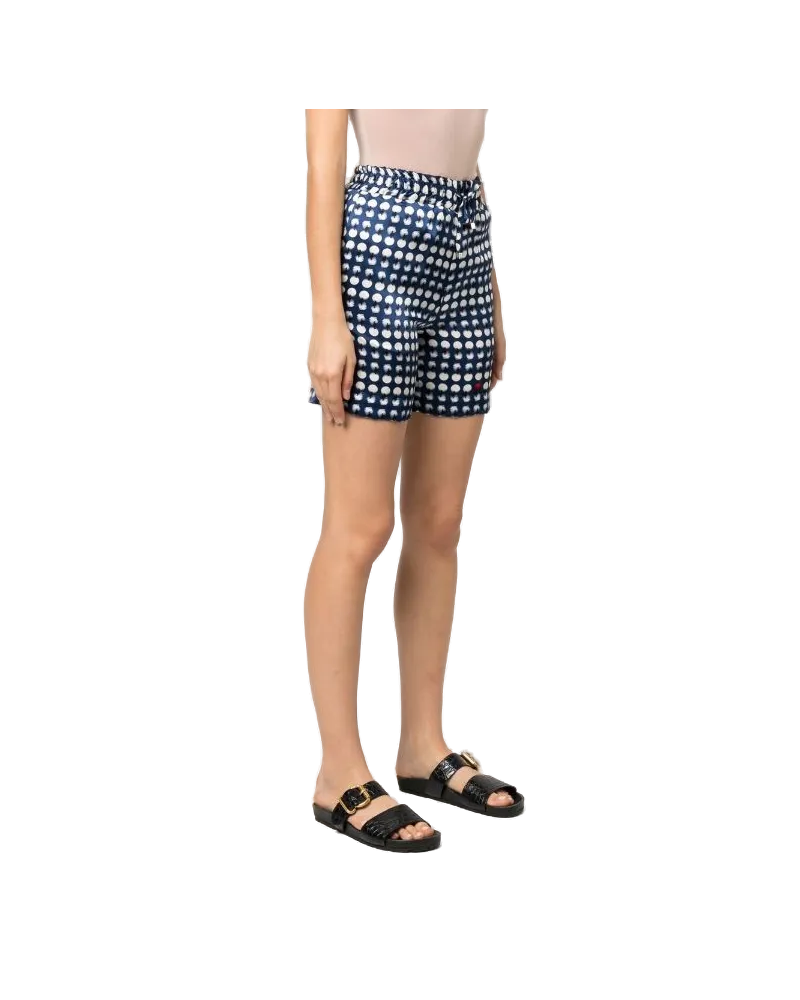 Kiton Women's Spot-Print Elastic Shorts Ss23 W Navy