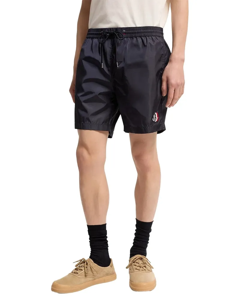 Moncler Technical Nylon Swim Shorts — Navy Navy