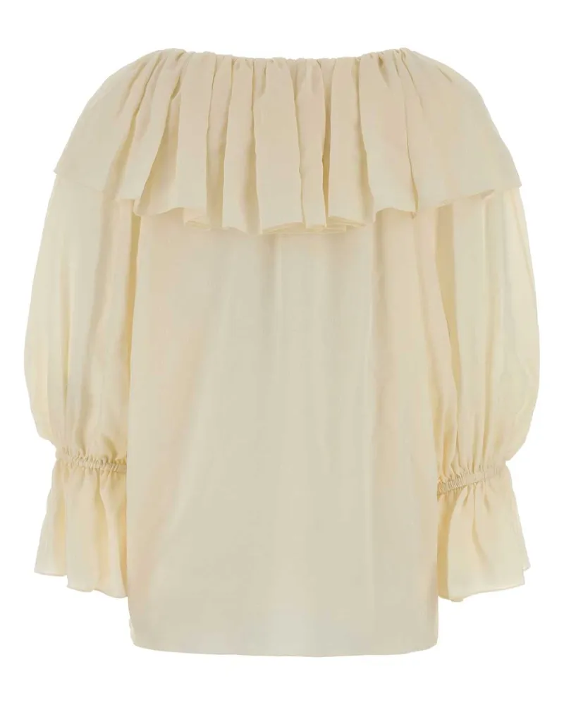 Chloé Women's Cream Silk Blouse Exterior: Maglie Sweater Cream