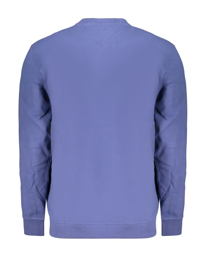 Tommy Hilfiger Logo-Embroidered Cotton Sweatshirt — Blue Blue