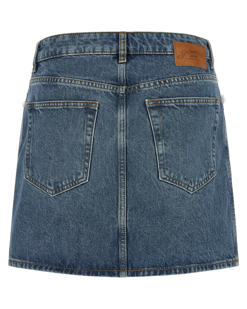 Ganni Denim and Lace Skirt — Blue Blue