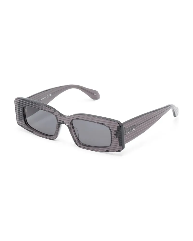 Alaïa AA0078S-006 Acetate Rectangle Sunglasses — Gray Gray