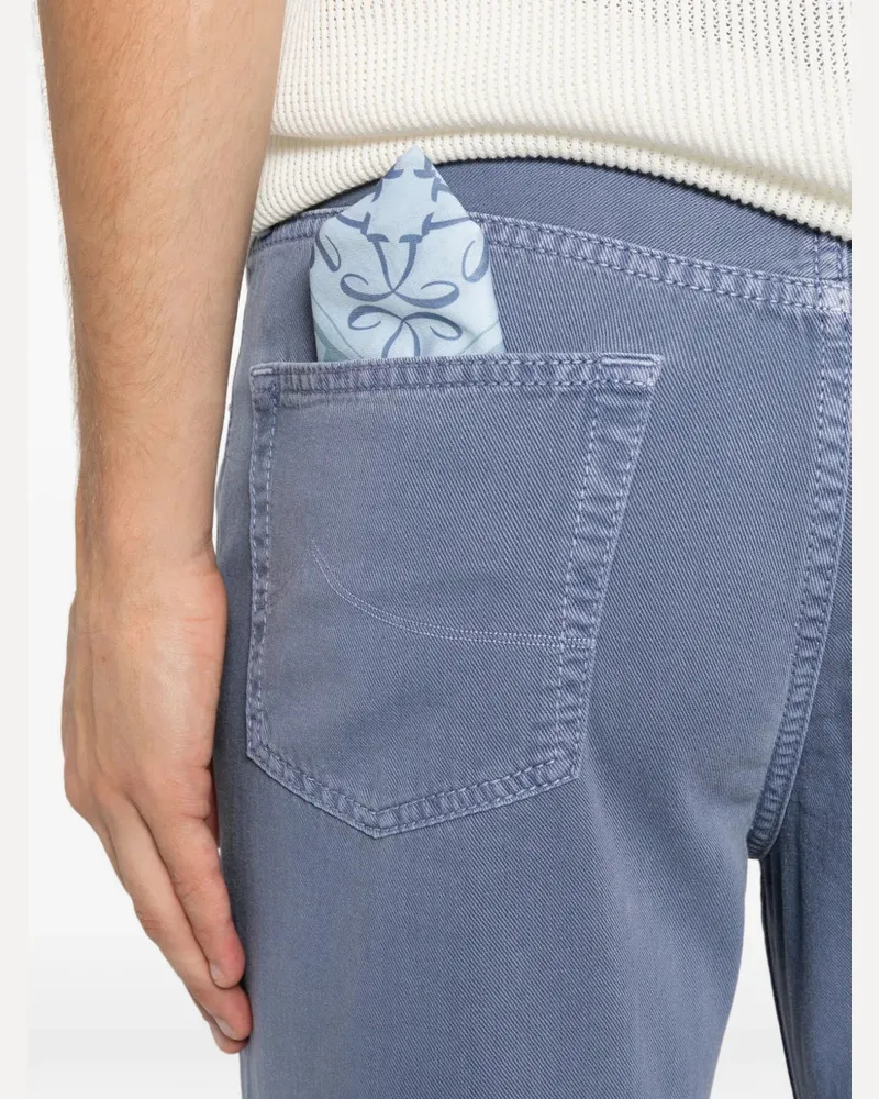 Jacob Cohën Men's Logo-Patch Straight-Leg Trousers Ss26 M Blue