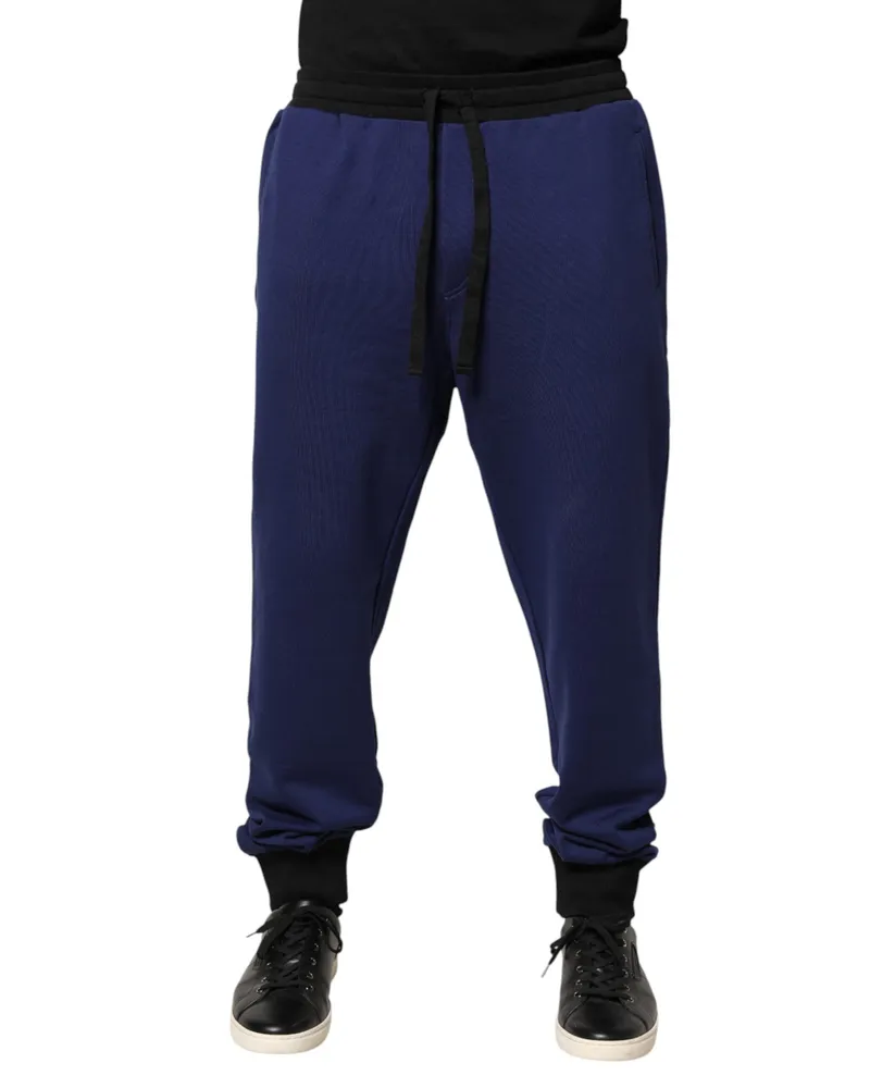 Dolce & Gabbana Cotton Mid-Waist Joggers — Blue Blue