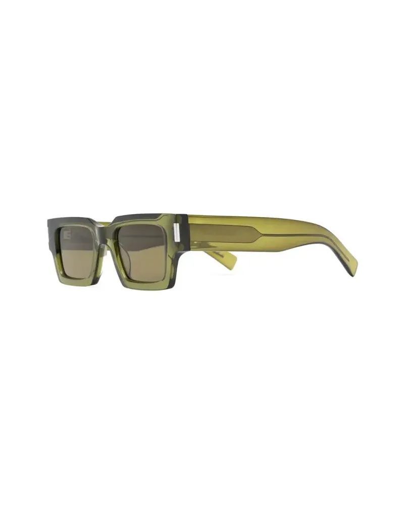 Saint Laurent 736432Y9956 Rectangular Frame Sunglasses — Green Green
