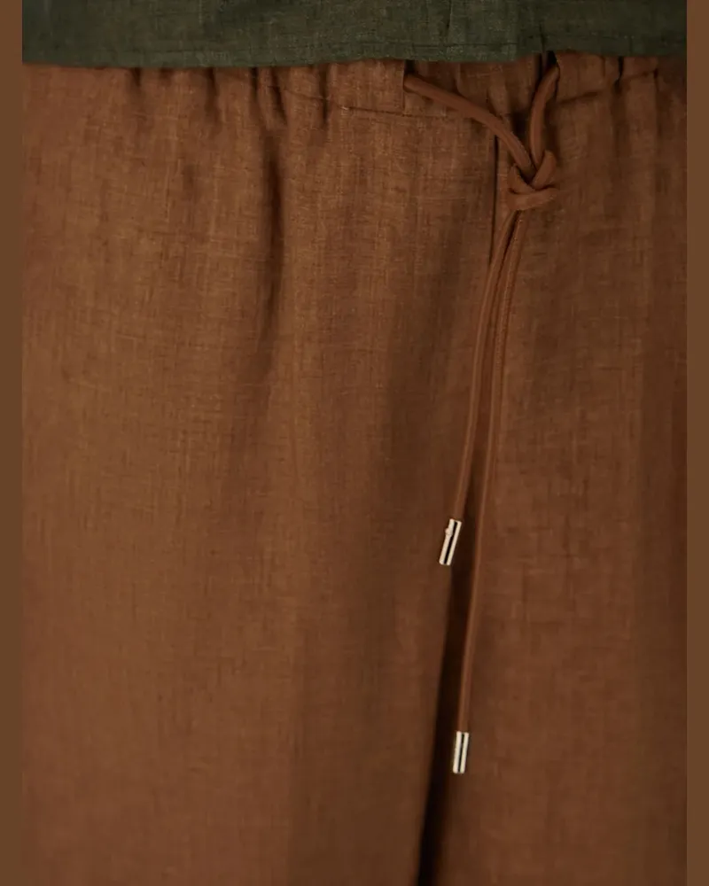 Herno Women's Drawstring Waist Trousers Ss26 W Brown