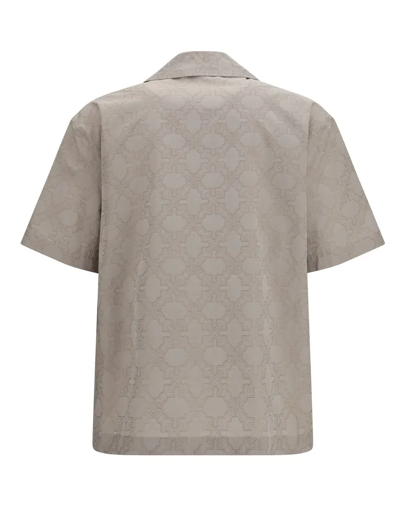 OFF-WHITE Men's Arrow Monogram Shirt String Cotton Beige