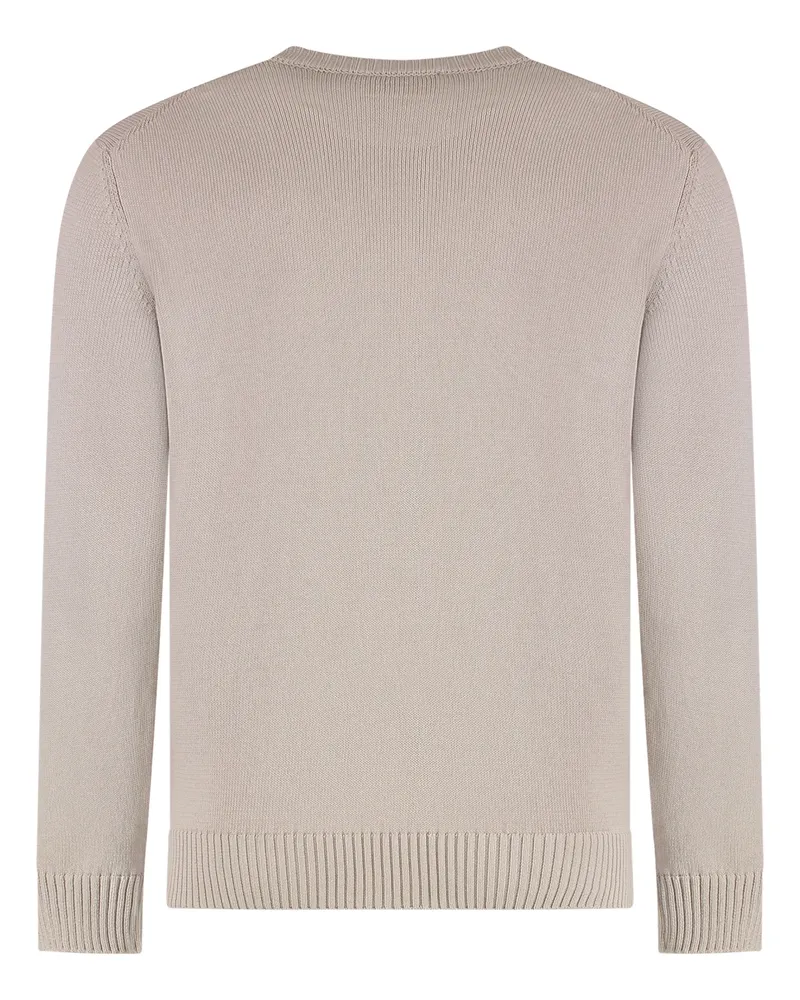 Drumohr  Men's Cotton Crew-Neck Sweater Oyster Sweatshirts Beige