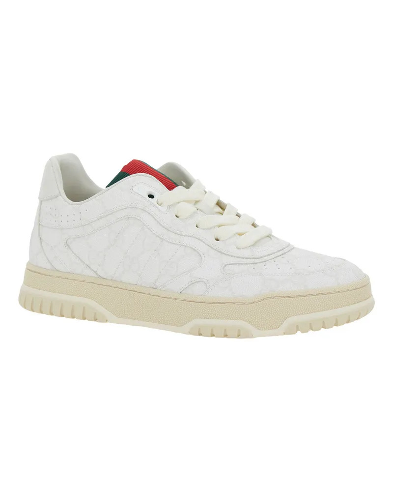 Gucci Perforated Leather GG Motif Sneaker — White 