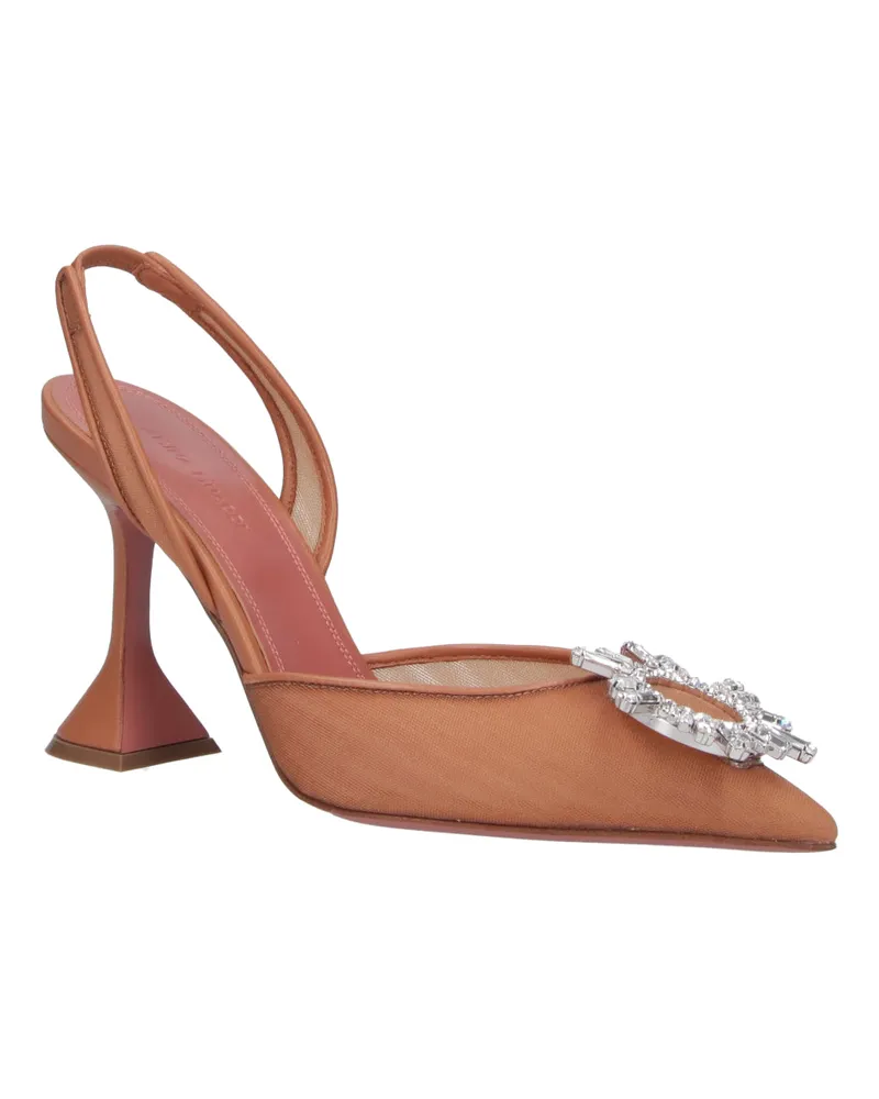 Amina Muaddi Women's With Heel Pink Upper: Lamb Leather Beige