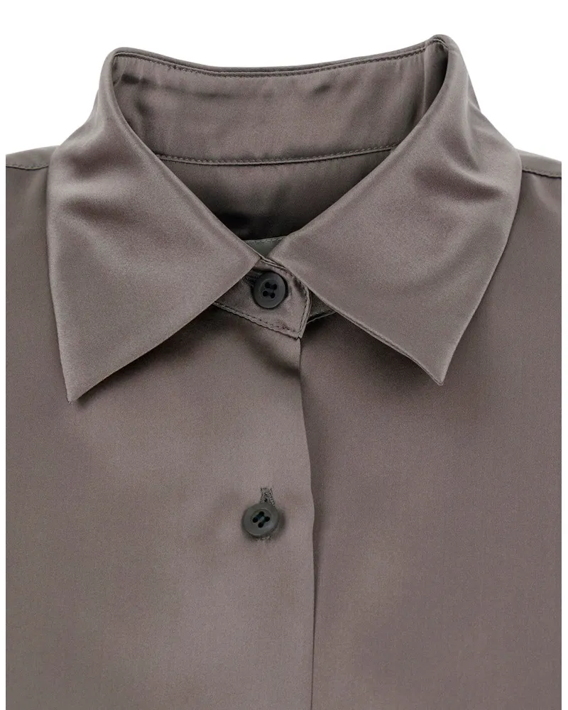 Dries van Noten Women's Shirt Casia Grey Cotton Blouses Gray