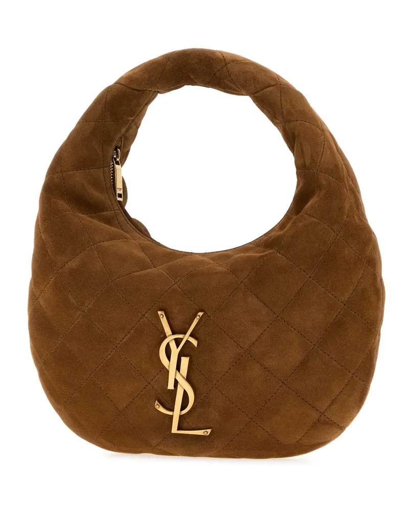 Saint Laurent Women's Brown Suede Icarino Shoulder Bag Orangecaramelcogn Borse A Mano Brown