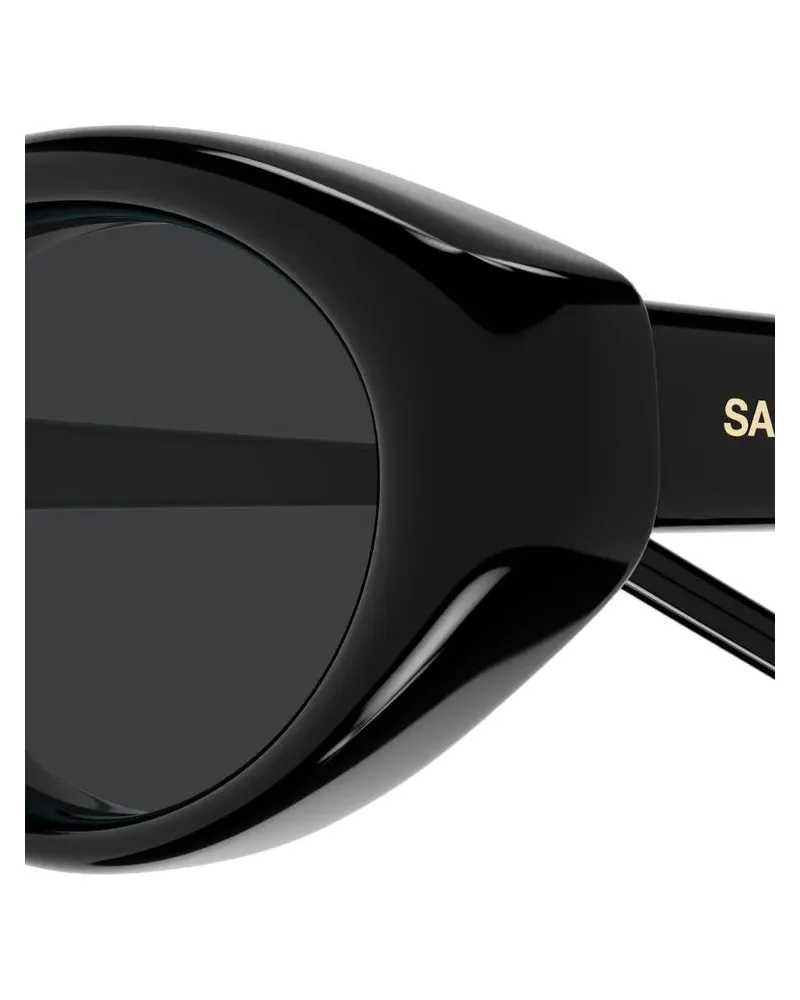 Saint Laurent SL567PLUMP Oval Frame Sunglasses — Black Black