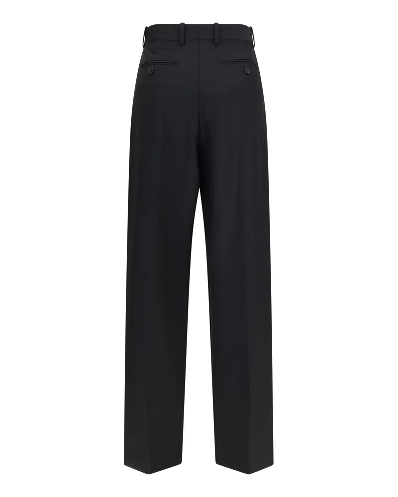 Givenchy Women's Double-Pleat Pants Wool And Mohair Black Ovis Aries Aries; Trousers Black