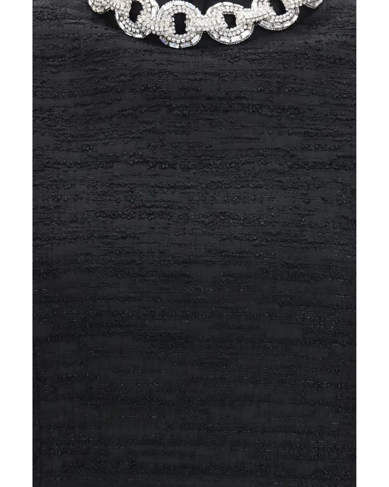Valentino Garavani Women's Mini Dress Embroidered Black-Silver Cotton Black/silver Black