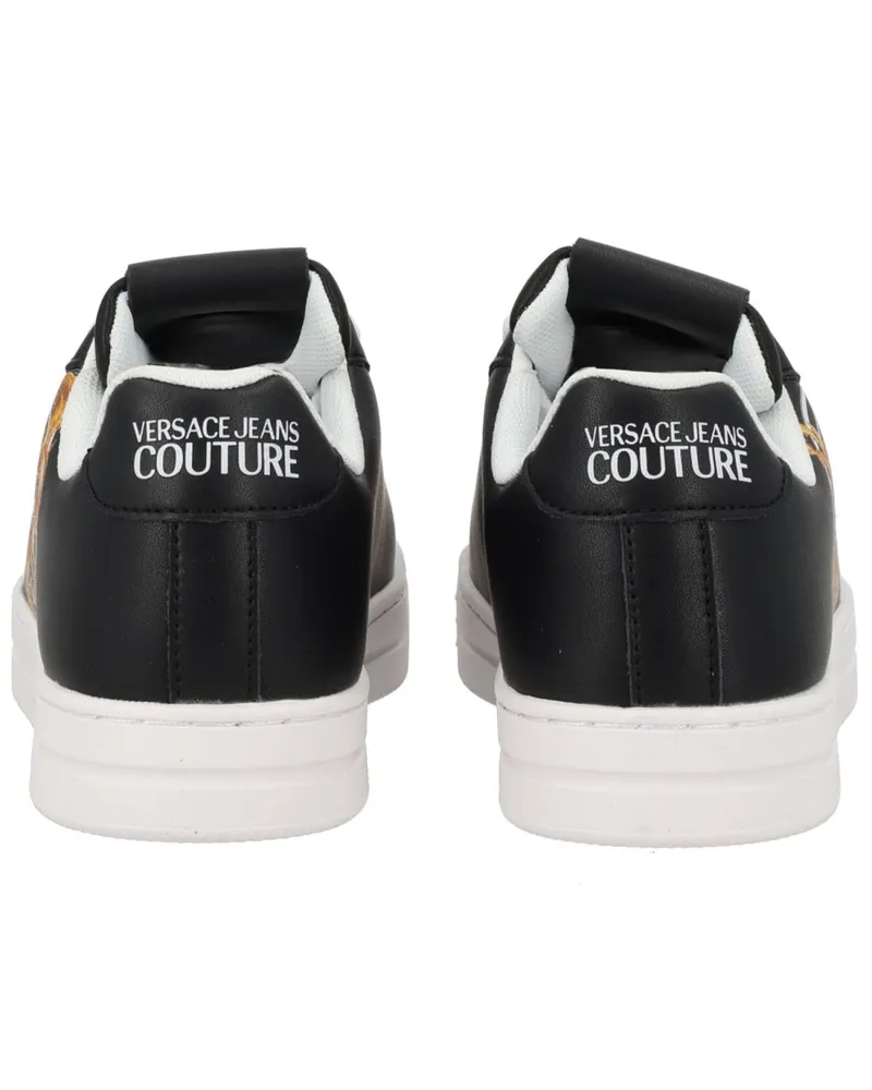 Versace Jeans Wave Leather Sneaker — Black Black