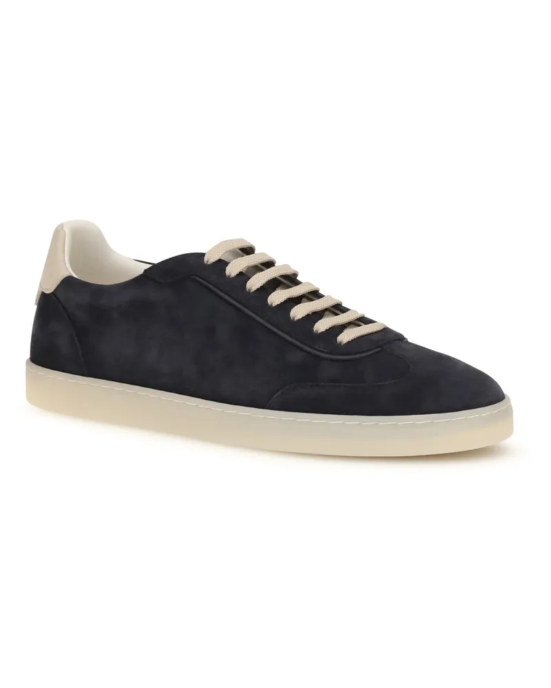 Brunello Cucinelli Men's Suede Sneakers Night Sky Night