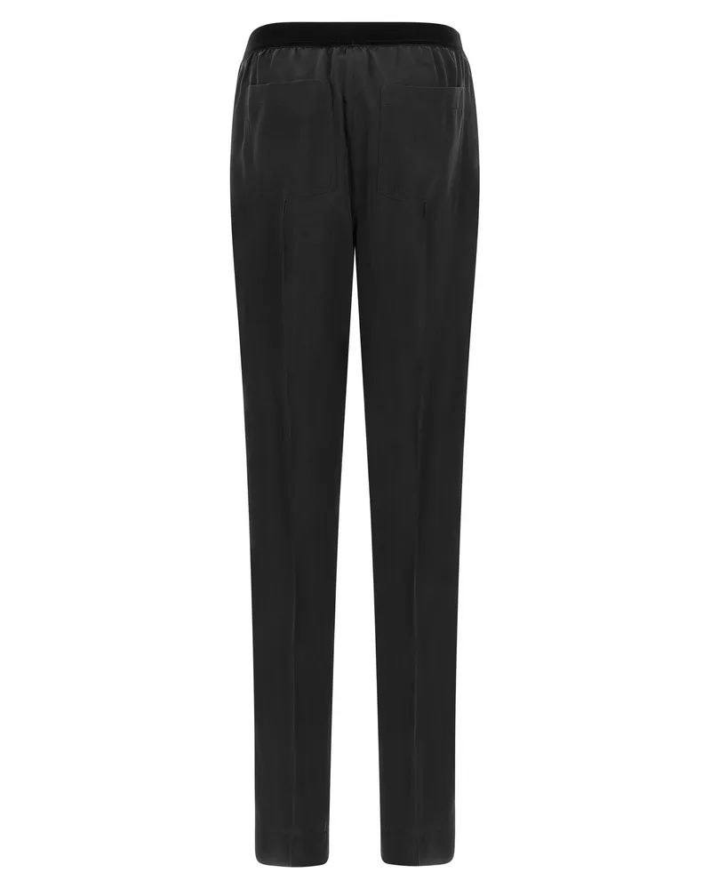 Tom Ford Silk Satin Trousers — Black Black
