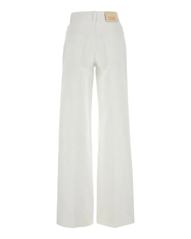 Alexander McQueen Opticalwhite T Cotone Jean White
