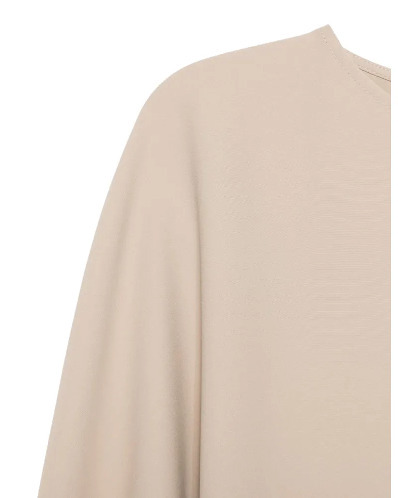 P.A.R.O.S.H. Belted Boatneck Dress — Beige Beige