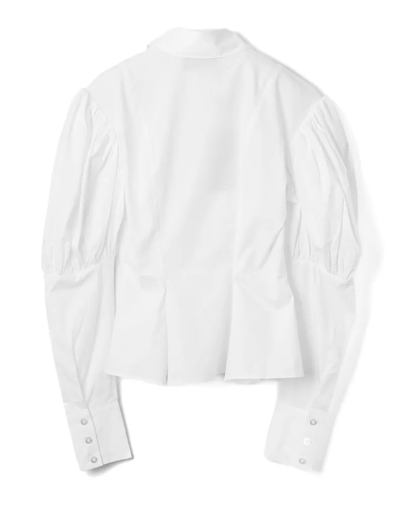Viktor & Rolf Puffed-Sleeve Cotton Blouse — White White
